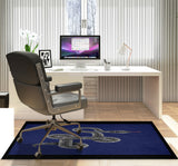 Vanjo low pile chair mat in Navy Blue