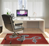 Vanjo low pile chair mat in Red