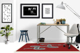 Vanjo low pile chair mat in Red