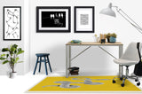 Vanjo low pile chair mat in Yellow