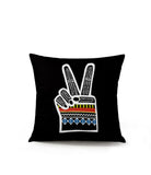 Victory Hand Sign  Square Throw Pillow