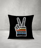 Victory Hand Sign  Square Throw Pillow