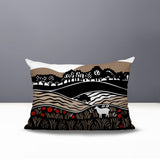 Voldy Floral Landscape Reversible Indoor/Outdoor Rectangle Pillow