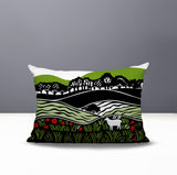 Voldy Floral Landscape Reversible Indoor/Outdoor Rectangle Pillow