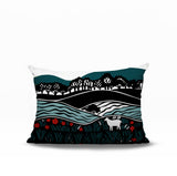 Voldy Floral Landscape Reversible Indoor/Outdoor Rectangle Pillow