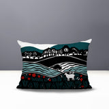 Voldy Floral Landscape Reversible Indoor/Outdoor Rectangle Pillow