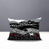 Voldy Floral Landscape Reversible Indoor/Outdoor Rectangle Pillow