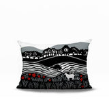 Voldy Floral Landscape Reversible Indoor/Outdoor Rectangle Pillow