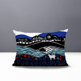 Voldy Floral Landscape Reversible Indoor/Outdoor Rectangle Pillow