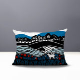 Voldy Floral Landscape Reversible Indoor/Outdoor Rectangle Pillow