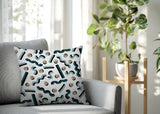 Voxa Abstract Reversible Indoor/Outdoor Square Pillow
