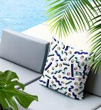 Voxa Abstract Reversible Indoor/Outdoor Square Pillow