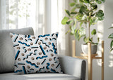 Voxa Abstract Reversible Indoor/Outdoor Square Pillow