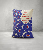 Willing Eye Lumber Pillow in Eye Navy Blue Faux Linen - Size 14x20