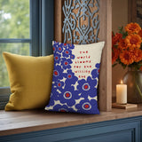 Willing Eye Lumber Pillow in Eye Navy Blue Faux Linen - Size 14x20