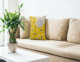 Willing Eye Lumber Pillow in Eye Yellow Faux Linen - Size 14x20
