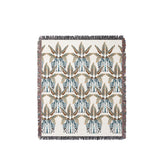 Xavier Zebra Cotton Blend Blanket Throw in Beige, Brown, Dark Teal and Off-White, full view
