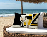 Winefield Wine Bottle Lumbar Indoor/Outdoor Throw Pillow
