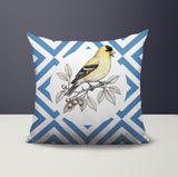 Yellow Finch Indoor/Outdoor Reversible Square Pillow