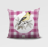 Yellow Finch Indoor/Outdoor Reversible Square Pillow