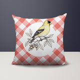 Yellow Finch Indoor/Outdoor Reversible Square Pillow