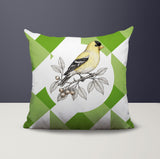 Yellow Finch Indoor/Outdoor Reversible Square Pillow