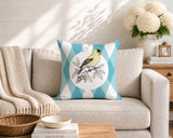 Yellow Finch Indoor/Outdoor Reversible Square Pillow