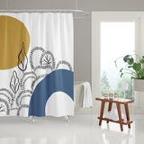 Yellow Moon Floral and Abstract Shower Curtain