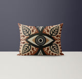 Yimo Microsuede Rectangular Pillow in Brown/Black/Beige - Size 20x14