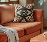 Yimo Microsuede Square Pillow in Brown/Black/Beige - Size 18x18
