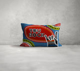 PolyTwill Rock Hand Sign Lumbar Indoor/Outdoor Throw Pillow