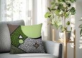 Zestra Abstract Reversible Indoor/Outdoor Square Pillow