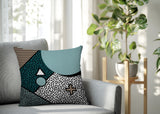 Zestra Abstract Reversible Indoor/Outdoor Square Pillow