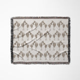 Ziggy Zebra Cotton Blend Blanket Throw in Beige and Off-White, full view