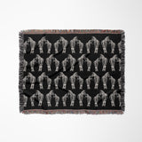 Ziggy Zebra Cotton Blend Blanket Throw in Black and Off-White, full view