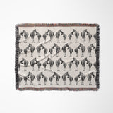 Ziggy Zebra Cotton Blend Blanket Throw in Off-White, full view