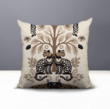 Zim Leopard Reversible Indoor/Outdoor Square Pillow in Beige - Size 20x20