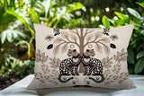 Zim Leopard Reversible Indoor/Outdoor Lumbar Pillow in Beige - Size 25x18