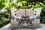 Zim Leopard Reversible Indoor/Outdoor Lumbar Pillow in Navy Blue - Size 25x18