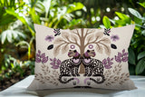 Zim Leopard Reversible Indoor/Outdoor Lumbar Pillow in Purple - Size 25x18