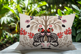 Zim Leopard Reversible Indoor/Outdoor Lumbar Pillow in Red - Size 25x18