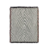 Zoe Animal Print Cotton Blend Blanket Throw in Gray, full view