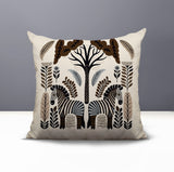 Zuby Zebra Reversible Indoor/Outdoor Square Pillow in Beige - Size 20x20