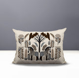 Zuby Zebra Reversible Indoor/Outdoor Rectangular Pillow in Beige - Size 25x18