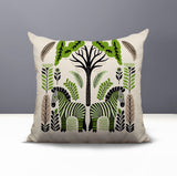 Zuby Zebra Reversible Indoor/Outdoor Square Pillow in Chartreuse - Size 20x20