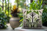 Zuby Zebra Reversible Indoor/Outdoor Square Pillow in Chartreuse - Size 20x20