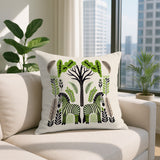Zuby Zebra Reversible Indoor/Outdoor Square Pillow in Chartreuse - Size 20x20