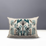 Zuby Zebra Reversible Indoor/Outdoor Rectangular Pillow in Emerald - Size 25x18