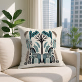 Zuby Zebra Reversible Indoor/Outdoor Square Pillow in Emerald - Size 20x20