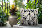 Zuby Zebra Reversible Indoor/Outdoor Square Pillow in Gray - Size 20x20